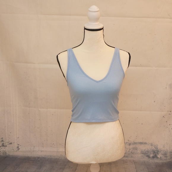 Tops - RIBBED BLUE V NECK TANK TOP - WOMEN’S SIZE X-SMALL